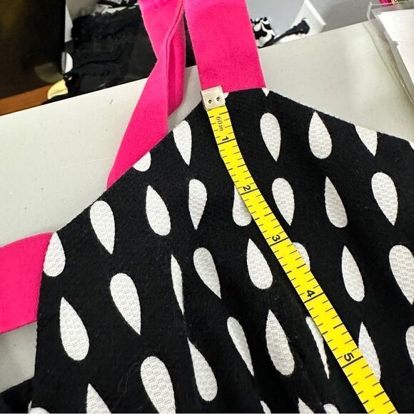Cato Womens Halter Top Dress Size 8 Black White Pink Raindrops Adjustable Strap - Picture 8 of 8